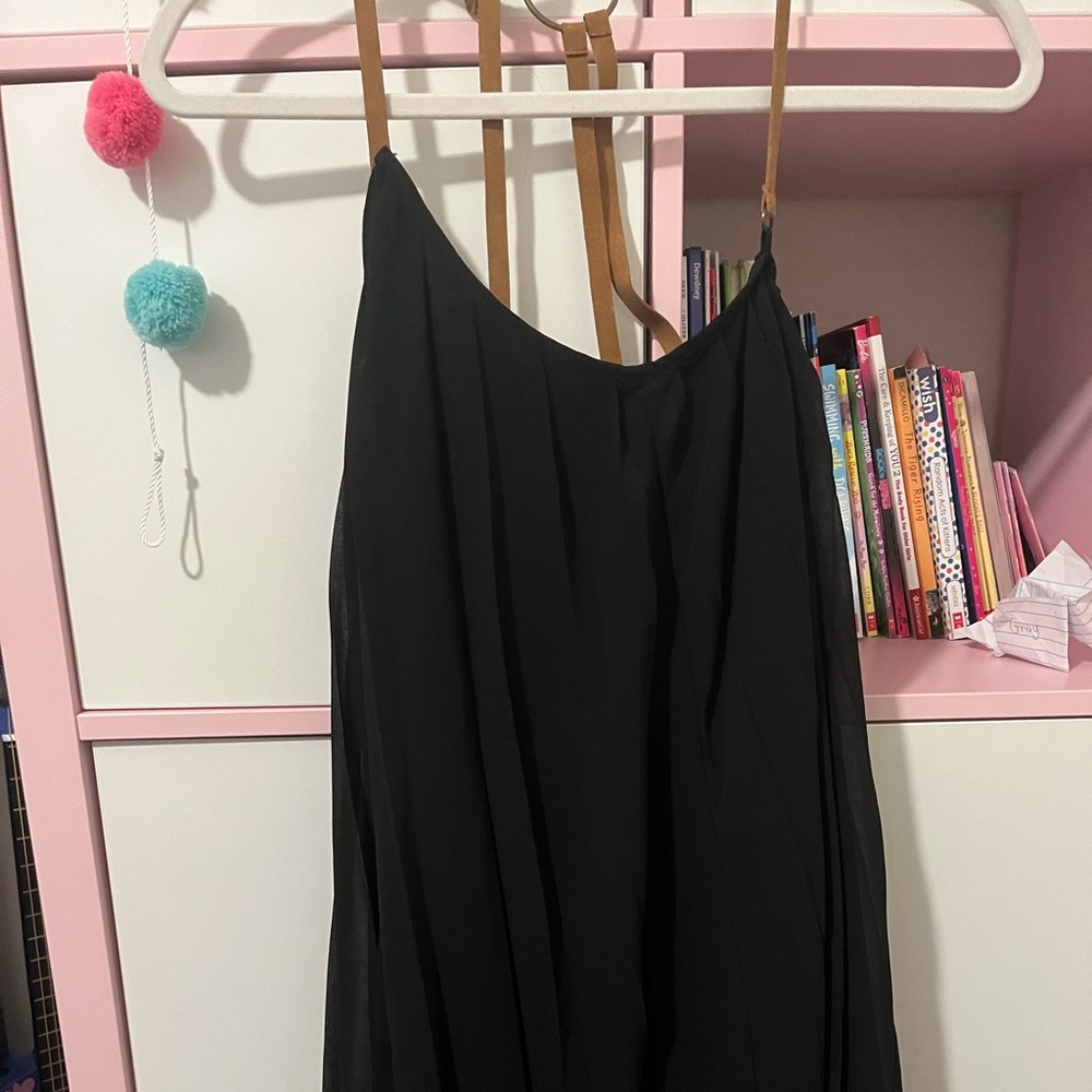 Black Spring Dress || Midi Swing Dress